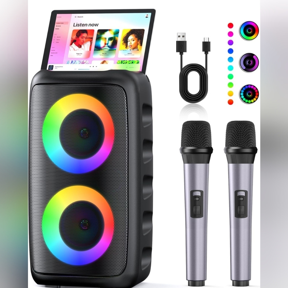 Portable Bluetooth Speaker with LED Lights